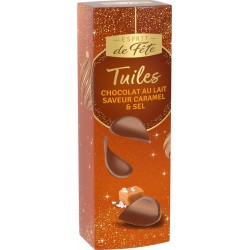 ESPRIT DE FETE Chocolats tuiles au lait caramel sel 150g