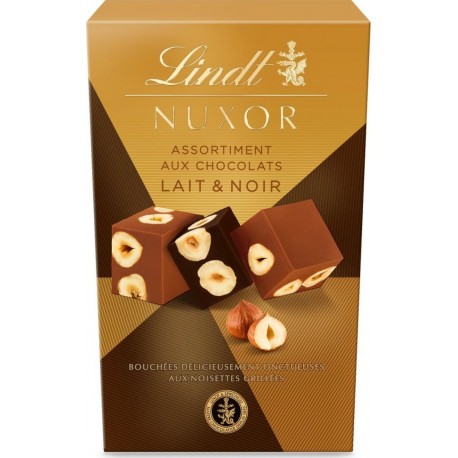 LINDT Cornet Lait, noir, Nuxor le cornet de 150g