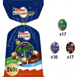 KINDER Œufs Chocolatés Chocolat au lait, Noisettes et Dark&Mild Sachet Mix MINI EGGS 260g