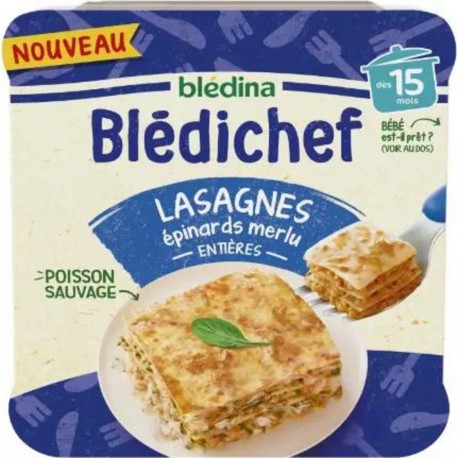 BLEDINA LASAGNES EPINARDS MERLU 230g