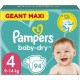 Pampers Couches Baby Dry Maxi Géant T4 x94