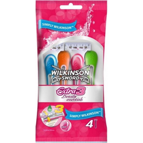 Wilkinson Sword Extra 3 Beauty Essentials Rasoirs Jetables pour Femme par 4