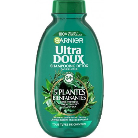 GARNIER ULTRA DOUX THE VERT & 5 PLANTES BIENFAISANTE SHAMPOOING 300ml