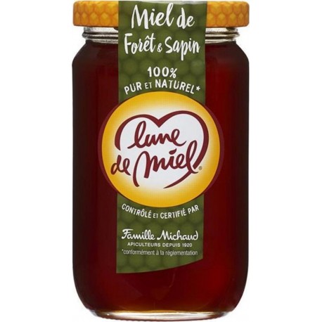 Lune de Miel 100% Pur et Naturel Miel de Forêt de Sapin 375g (lot de 4)