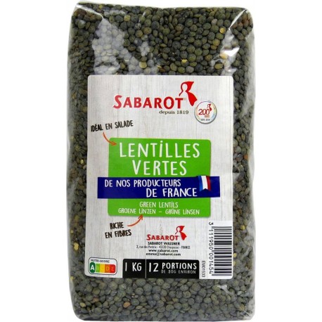 SABAROT LENTILLE VERTE FR 1Kg