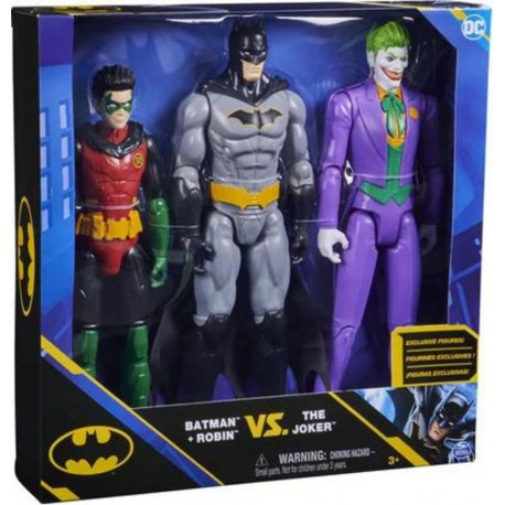 SPIN MASTER DC COMICS BATMAN - FIGURINES PACK BATMAN ROBIN LE JOKER 30CM 41097297