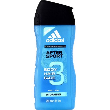Adidas Douche After Sport 3 en 1 Body Hair Face Protein Hydrating 250ml (lot de 6)
