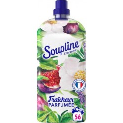 SOUPLINE FRAICHEUR PARFUMEE GARDEN COLLECTIO ADOUCISSANT TEXTILE FLACON PLASTIQUE RECYCLE FIGUE & FLEURS BLANCHES NON ECOLOGIQUE
