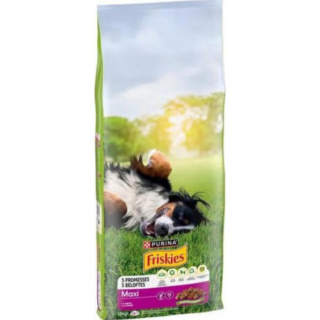 Friskies Croquettes Maxi Chiens Adultes Viandes Méga Format 12Kg