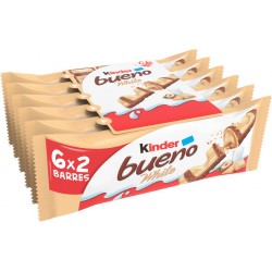 Kinder Bueno White Chocolat Blanc 39g 2x6 234g (lot de 5 soit 30 sachets de 2 barres)
