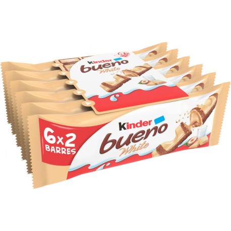Kinder Bueno White Chocolat Blanc 39g 2x6 234g (lot de 5 soit 30 sachets de 2 barres)