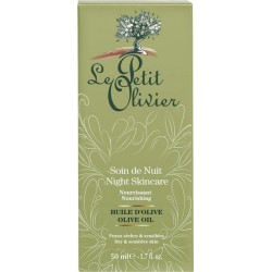 Le Petit Olivier Soin de Nuit Nourrissant Huile d’Olive Peaux Sèches & Sensibles 50ml (lot de 3)