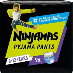 PAMPERS X9 NINJAMAS T8 8-12 ans 27-43Kg GARCON