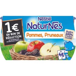 Nestlé Naturnes Pommes Pruneaux (dès 4-6 mois) par 4 pots de 130g (lot de 6 soit 24 pots)