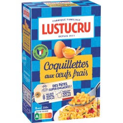 Lustucru Pâtes Coquillettes aux oeufs frais 250g (lot de 2)