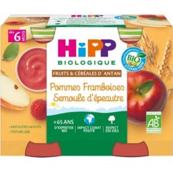 HIPP BIO POMMES FRAMBOISES SEMOULE d’EPAUTRE 2x190g 380g