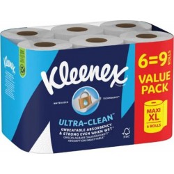 KLEENEX ULTRA-CLEAN ESSUIE-TOUT 6 ROULEAUX MAXI XL