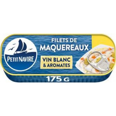 Petit Navire Filets de Maquereaux Vin Blanc & Aromates 175g