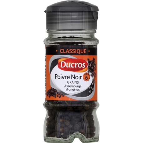 Ducros Classique Poivre Noir Grains Assemblage d’Origines 38g (lot de 3)