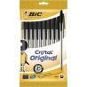 Bic Cristal Original Stylo Noir 1.0mm x10