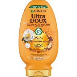 GARNIER Ultra DOUX Après-shampoing Baume Nourissant Cheveux Secs Huiles Merveilleuses Argan & Camélia 250ML