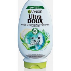 GARNIER Ultra DOUX Après-Shampoing Hydratant à l'Eau de Coco & Aloe Vera 250ml