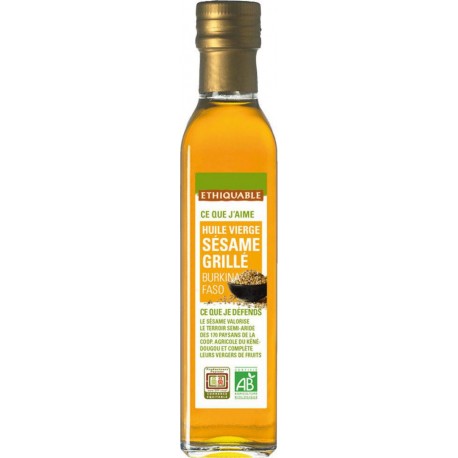 Ethiquable Huile vierge de sésame toaste Bio 25cl