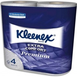 Kleenex Papier Toilette Extra Comfort Premium Blanc Aquatube x4 Rouleaux