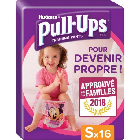 Huggies Culottes Pull-Ups Training Pants Taille S Fille x16 (lot de 2 soit 32 culottes)