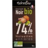 NATURALINE Tablette de chocolat noir aux noisettes bio la tablette de 100g