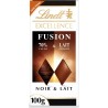 LINDT Tablette de chocolat excellence fusion noir 70% et lait la tablette de 100g