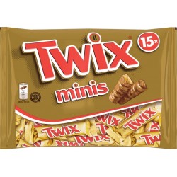 TWIX Barres chocolatées Biscuits Enrobés de Chocolat et Caramel 15 minis barres