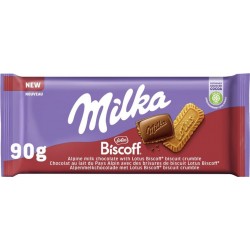 MILKA Tablette de chocolat biscoff la tablette de 90g