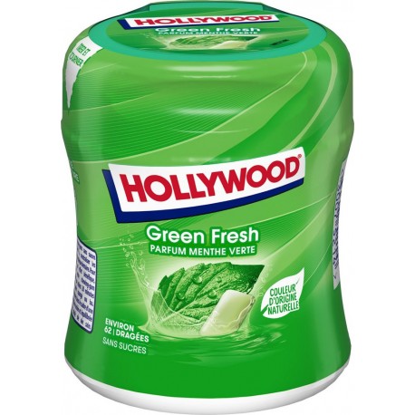 HOLLYWOOD Chewing gum Fresh greensfresh sans sucres 60 dragées