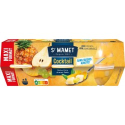 ST MAMET Fruits au Sirop Cocktail Sans Sucres Ajoutés les 6 pots de 113g