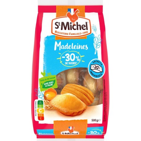 ST MICHEL Madeleine individuelle - 30% de sucres 500g