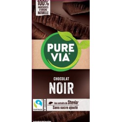 PURE VIA Tablette de Chocolat Noir Sans Sucre Ajouté la tablette de 100g