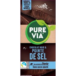 PURE VIA Tablette de chocolat noir pointe de sel la tablette de 100g