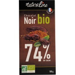 NATURALINE Tablette de chocolat 74% noir bio la tablette de 100g