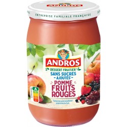 ANDROS Compote pomme fruits rouges 650g