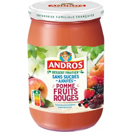 ANDROS Compote pomme fruits rouges 650g