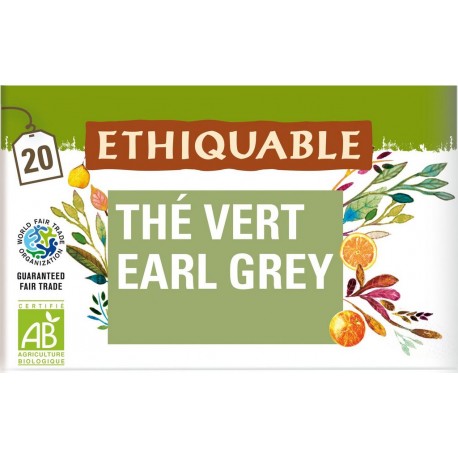 ETHIQUABLE Thé vert earl grey ceylan Bio 36g