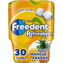 FREEDENT Chewing-gum Refresher Sans Sucres Ananas et Mangue 67g