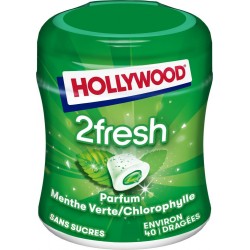 HOLLYWOOD Chewing gum menthe verte chlorophylle sans sucres 40 dragées