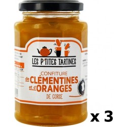 Les P'tites Tartines Lot 3x Confiture D'oranges De Corse Et Clémentine Pot 315g les 3 unités de 0.32Kg