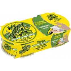 LE SAVOUREUX Miettes de Thon avec un Filet d'Huile d'Olive les 2 boîtes de 65g