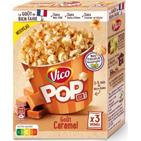 VICO Pop Corn Caramel Micro-Ondable 240g