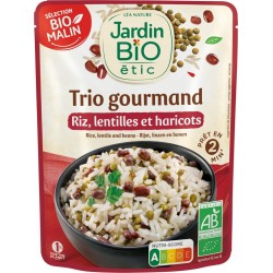 JARDIN BIO Trio gourmand riz lentilles bio 220g