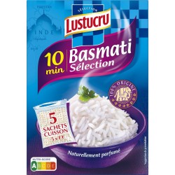 LUSTUCRU Riz Basmati Long Parfumé 10 min les 5 sachets de 180g