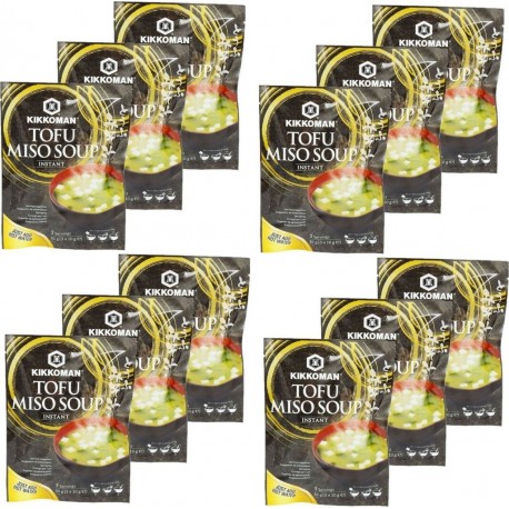 Kikkoman Soupe Miso Tofu Instantanée 3 Portions les 12 unités de 0.03Kg